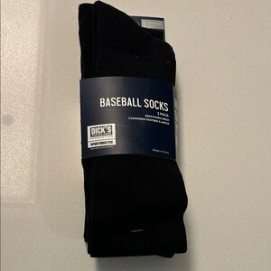 DSG Black Athletic Baseball Socks - 2 Pack